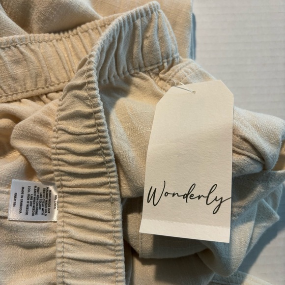 NWT Wonderly Drapey Linen Blend Button Fly Cream Lightweight Cargo Pants Size 3X - Picture 13 of 14